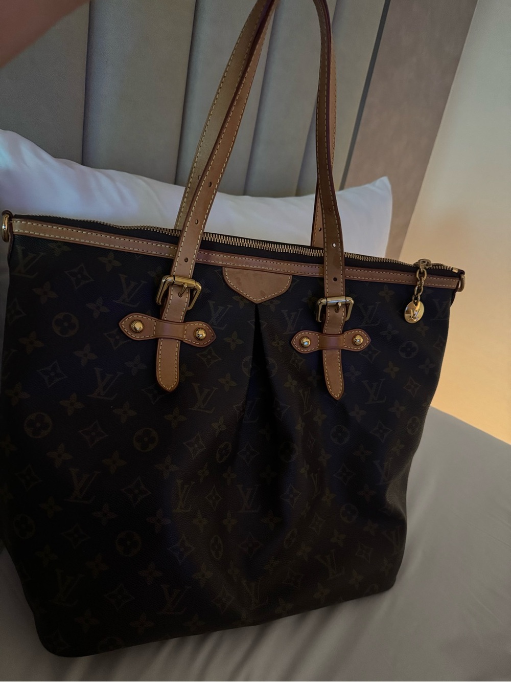 Louis Vuitton authentic Palermo with date code MT1049  Canvas Brown Bag